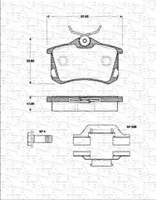 Magneti Marelli 363702161258 - Kit de plaquettes de frein, frein à disque cwaw.fr