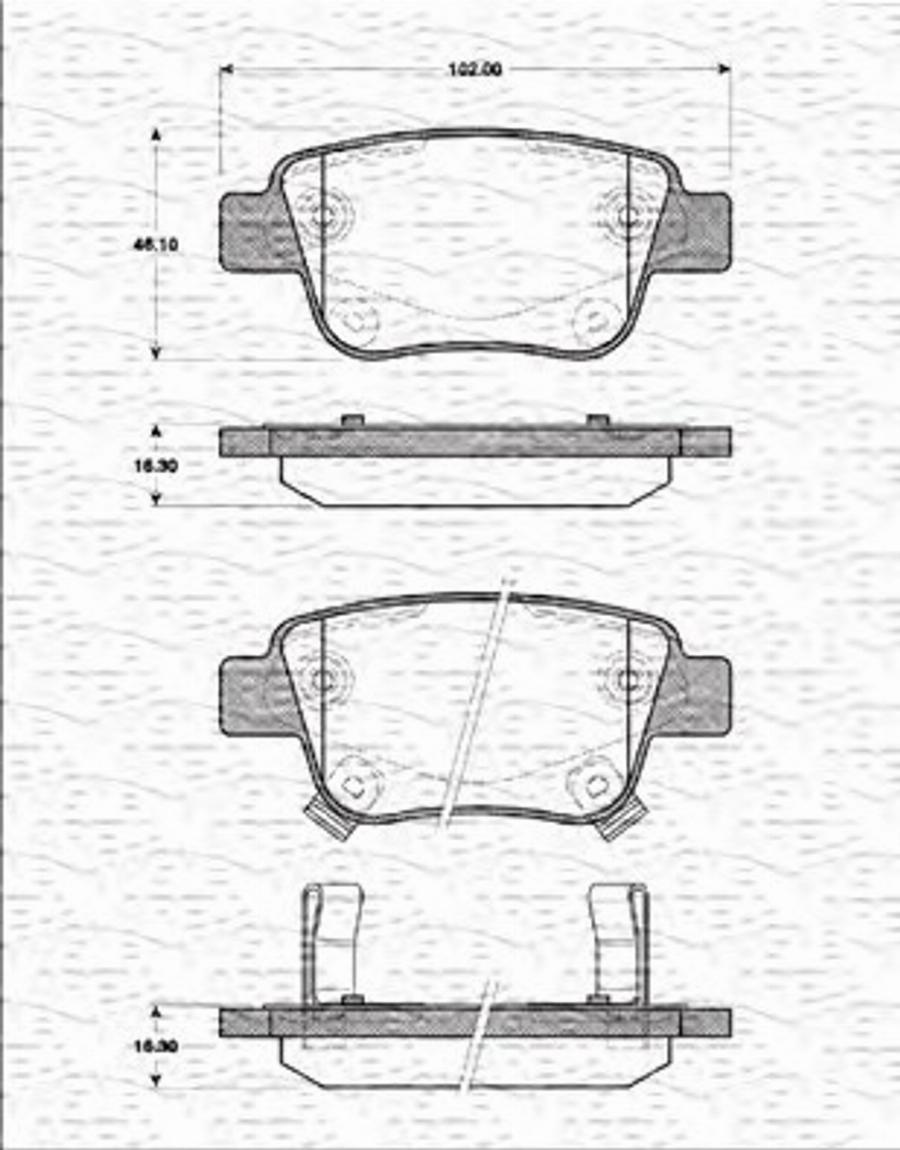 Magneti Marelli 363702161252 - Kit de plaquettes de frein, frein à disque cwaw.fr