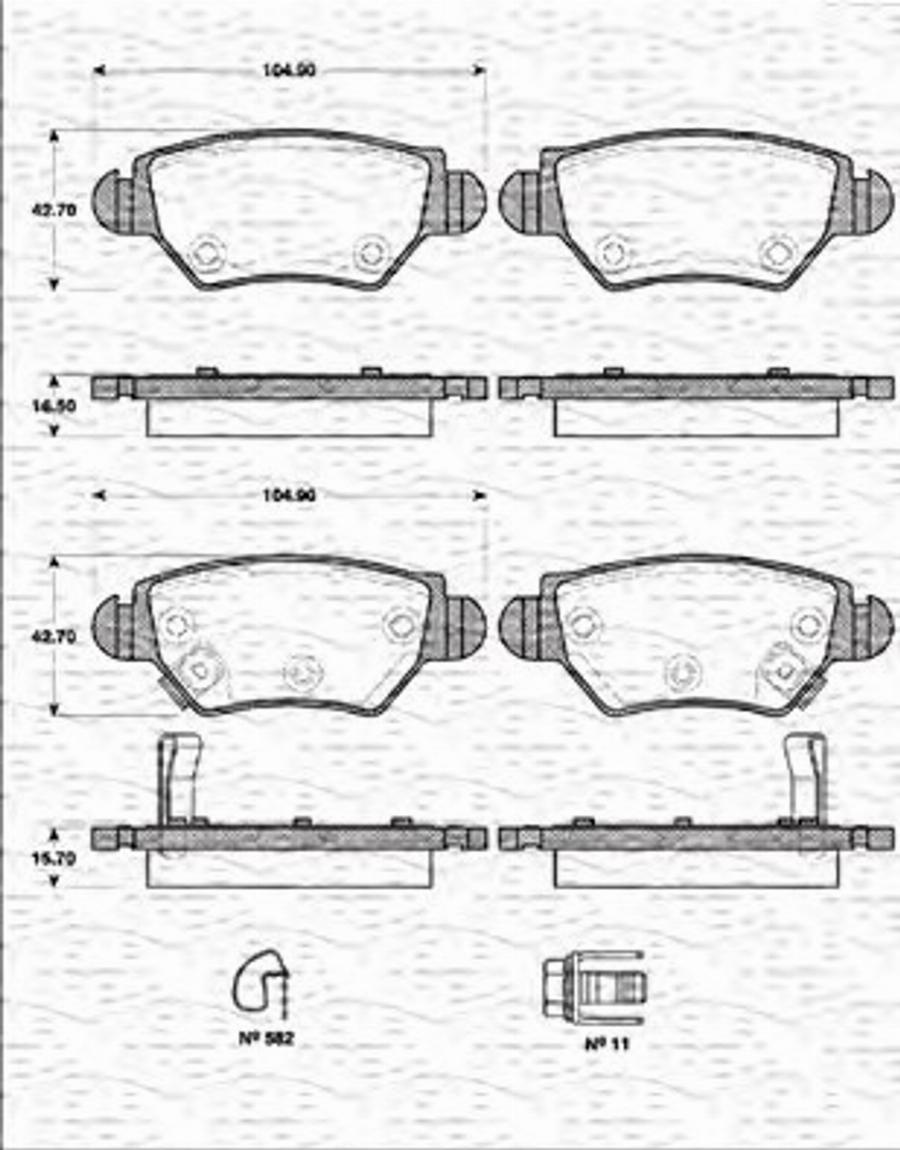 Magneti Marelli 363702161261 - Kit de plaquettes de frein, frein à disque cwaw.fr