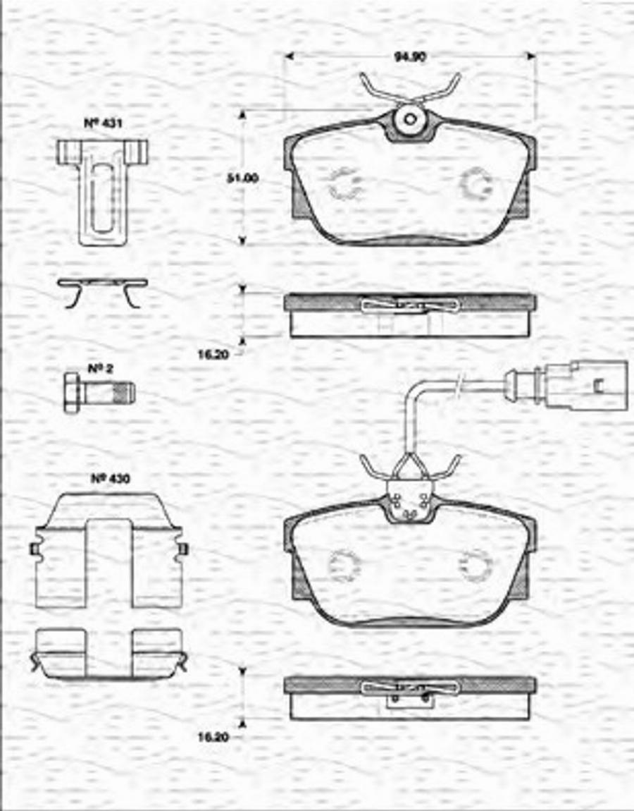 Magneti Marelli 363702161268 - Kit de plaquettes de frein, frein à disque cwaw.fr