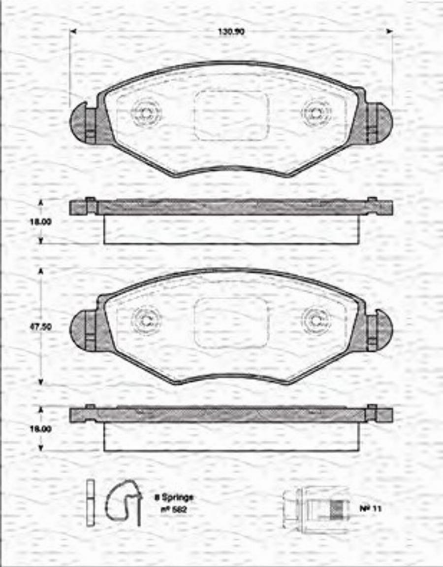 Magneti Marelli 363702161204 - Kit de plaquettes de frein, frein à disque cwaw.fr