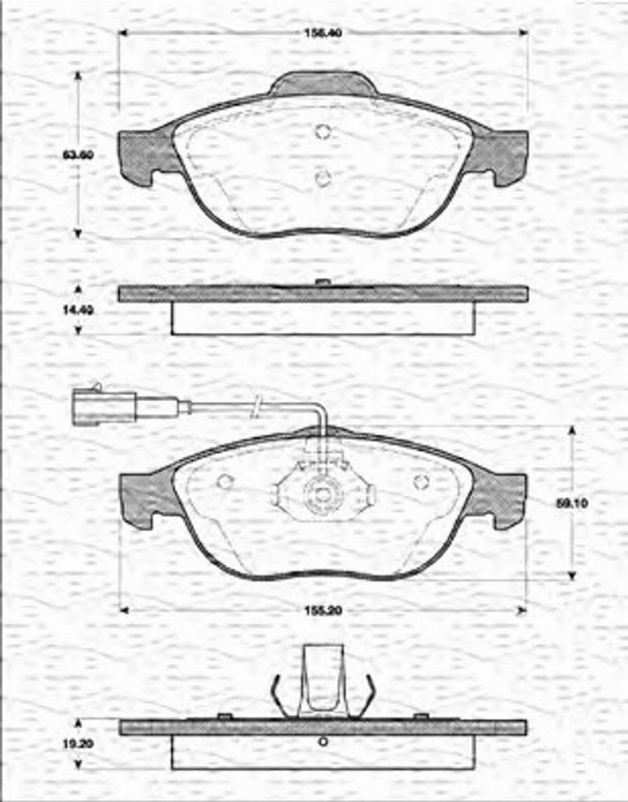 Magneti Marelli 363702161207 - Kit de plaquettes de frein, frein à disque cwaw.fr