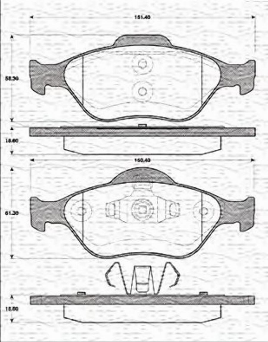 Magneti Marelli 363702161215 - Kit de plaquettes de frein, frein à disque cwaw.fr