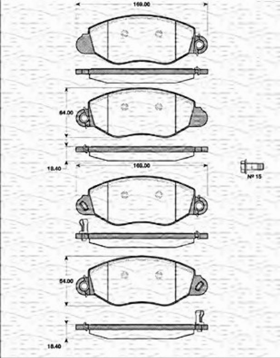 Magneti Marelli 363702161218 - Kit de plaquettes de frein, frein à disque cwaw.fr