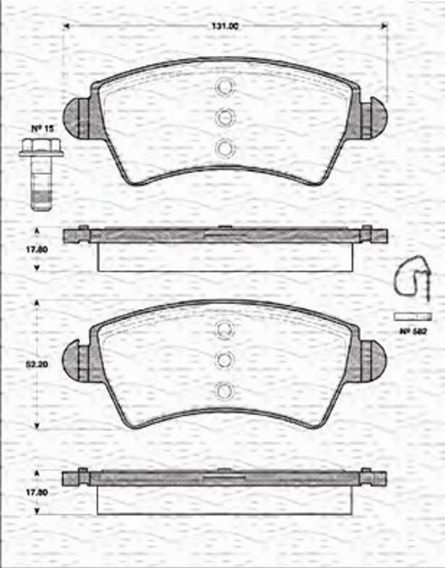 Magneti Marelli 363702161286 - Kit de plaquettes de frein, frein à disque cwaw.fr