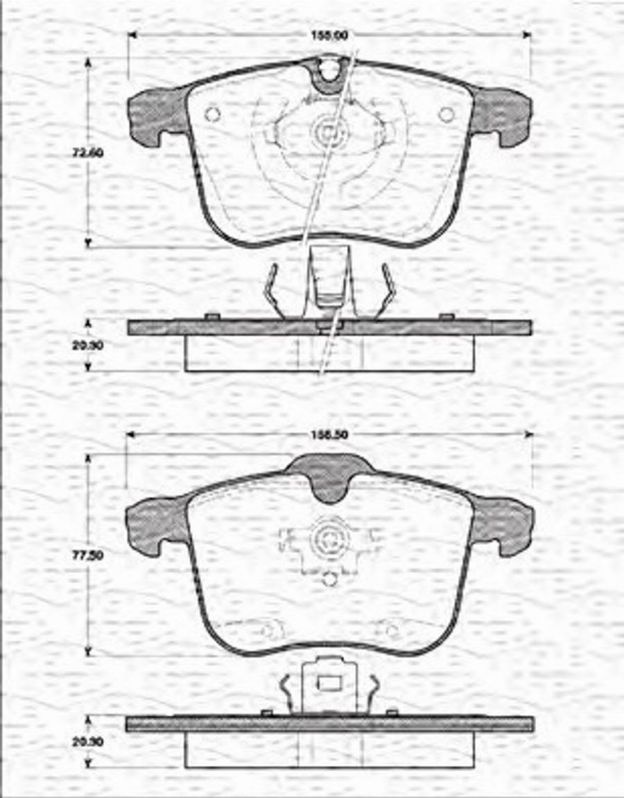 Magneti Marelli 363702161282 - Kit de plaquettes de frein, frein à disque cwaw.fr