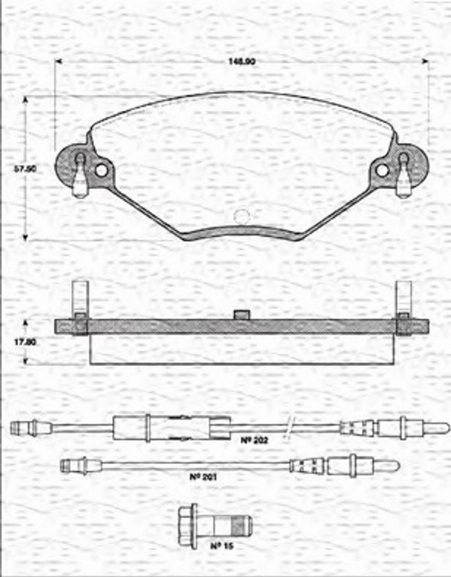 Magneti Marelli 363702161225 - Kit de plaquettes de frein, frein à disque cwaw.fr