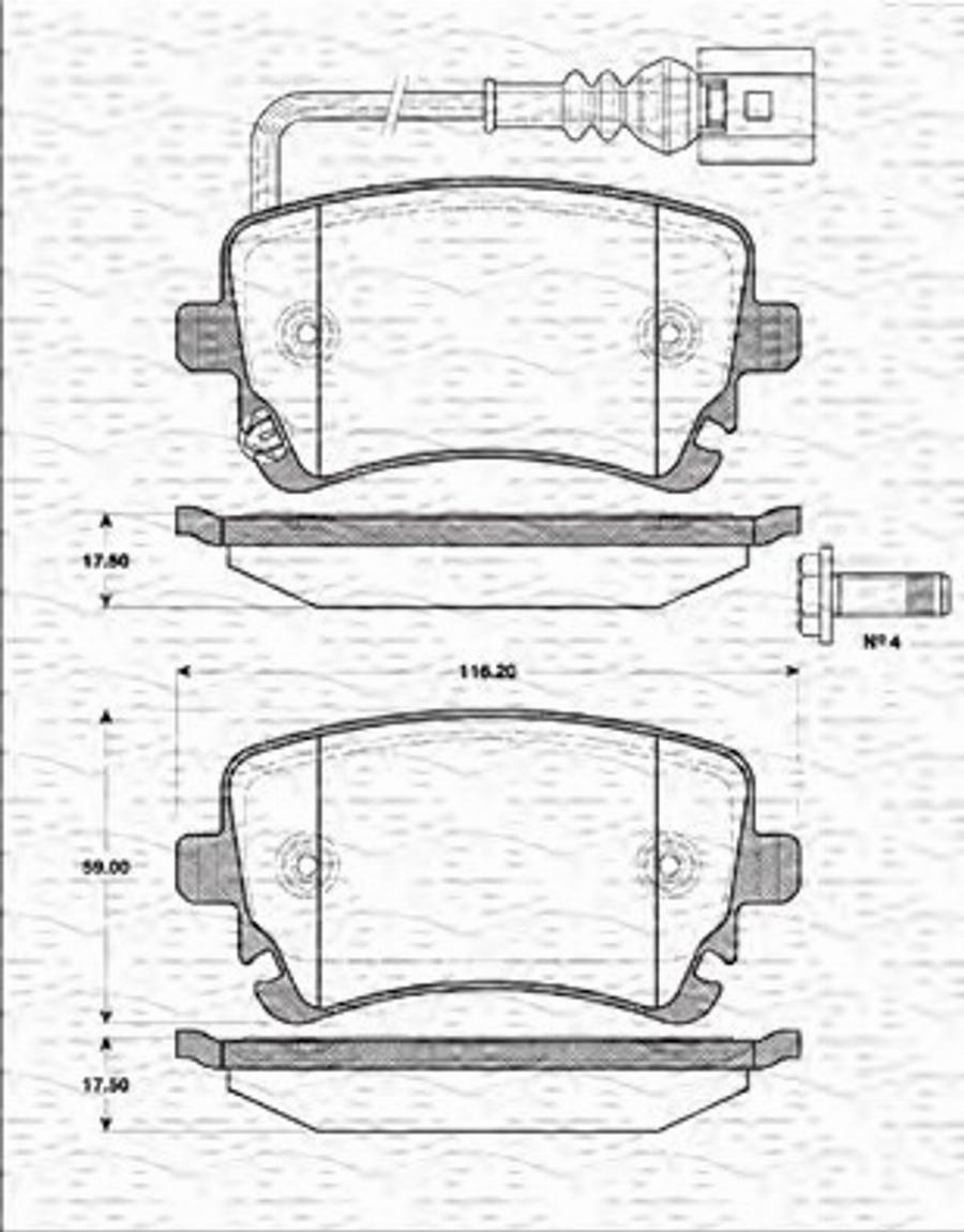 Magneti Marelli 363702161278 - Kit de plaquettes de frein, frein à disque cwaw.fr