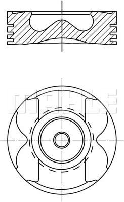 MAHLE 001 PI 00166 000 - Piston cwaw.fr