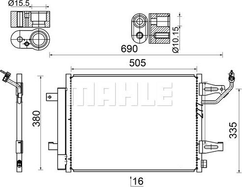 MAHLE AC 509 000S - Condensateur, climatisation cwaw.fr