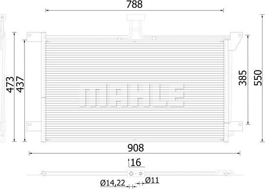 MAHLE AC 288 001S - Condensateur, climatisation cwaw.fr