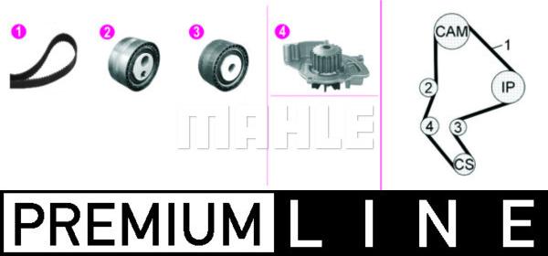 MAHLE CPK 128 000P - Pompe à eau + kit de courroie de distribution cwaw.fr