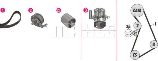 MAHLE CPK 122 000P - Pompe à eau + kit de courroie de distribution cwaw.fr