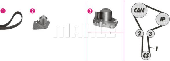 MAHLE CPK 86 000P - Pompe à eau + kit de courroie de distribution cwaw.fr