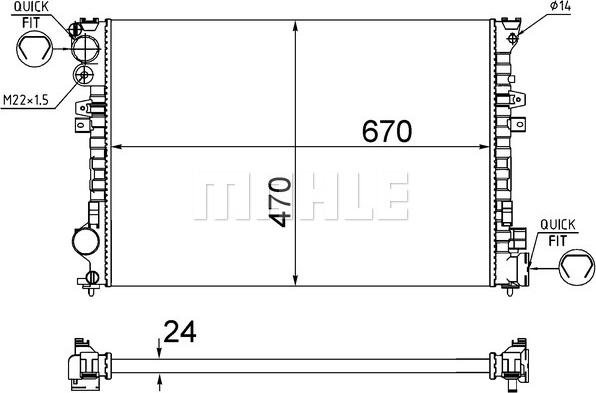 MAHLE CR 587 001S - Radiateur, refroidissement du moteur cwaw.fr