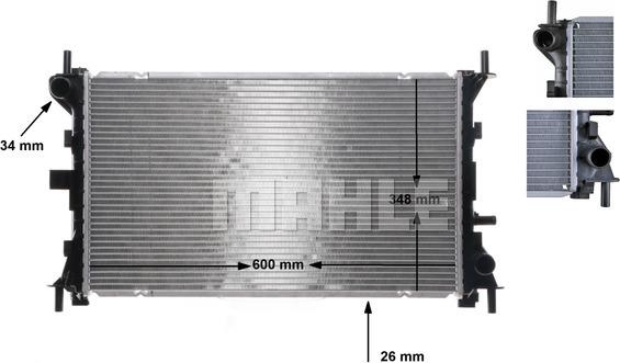 MAHLE CR 628 000S - Radiateur, refroidissement du moteur cwaw.fr