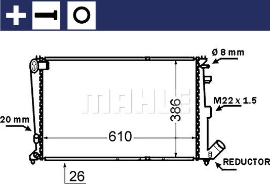 MAHLE CR 1429 000S - Radiateur, refroidissement du moteur cwaw.fr