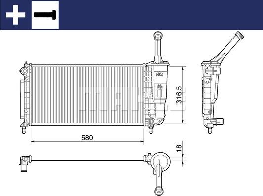 MAHLE CR 1104 000S - Radiateur, refroidissement du moteur cwaw.fr