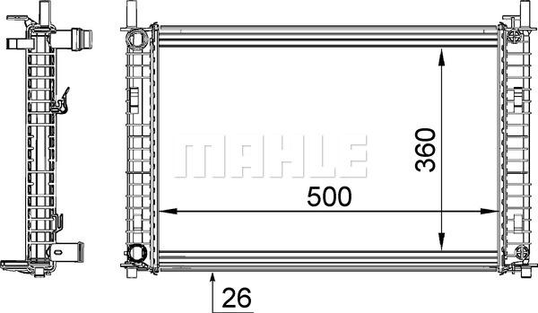 MAHLE CR 1356 000S - Radiateur, refroidissement du moteur cwaw.fr