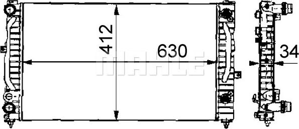 MAHLE CR 132 000S - Radiateur, refroidissement du moteur cwaw.fr