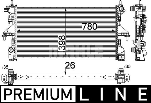 MAHLE CR 808 000P - Radiateur, refroidissement du moteur cwaw.fr