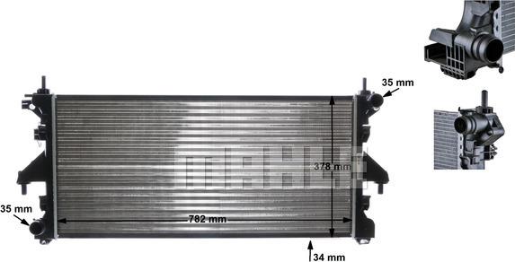 MAHLE CR 886 000S - Radiateur, refroidissement du moteur cwaw.fr