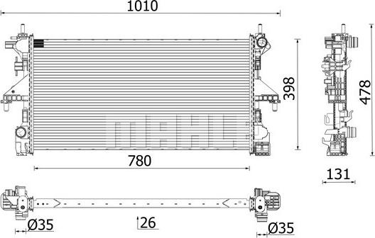 MAHLE CR 2631 000P - Radiateur, refroidissement du moteur cwaw.fr