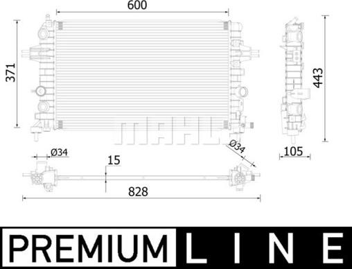 MAHLE CR 2227 000P - Radiateur, refroidissement du moteur cwaw.fr