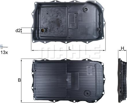 MAHLE HX 184 KIT - Carter d'huile, boîte automatique cwaw.fr