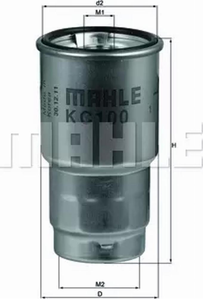 MAHLE KC 100D - Filtre à carburant cwaw.fr