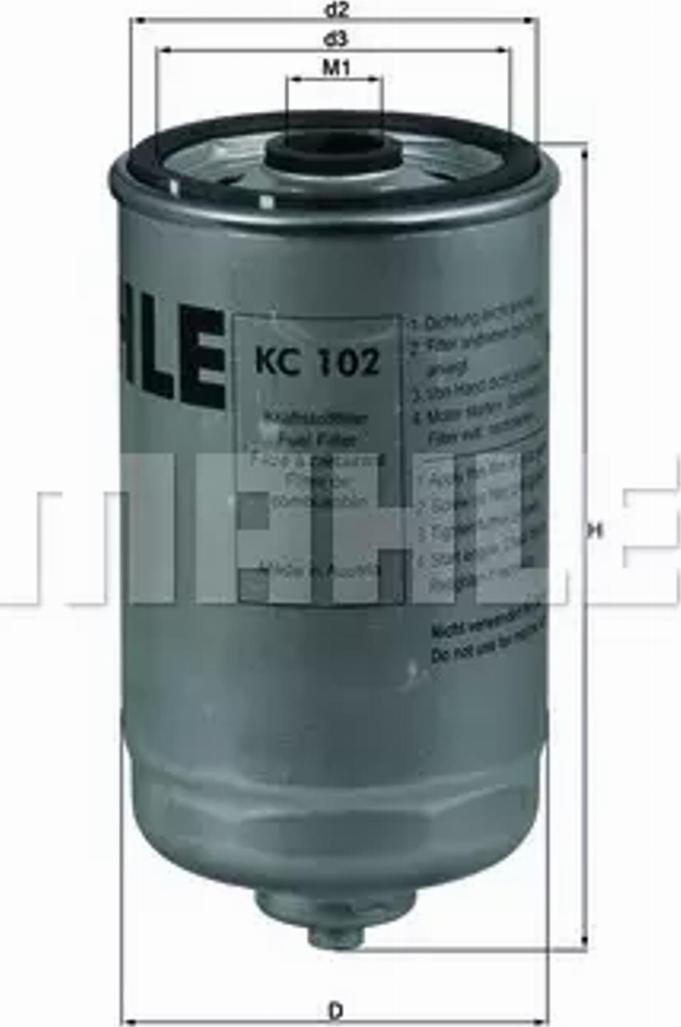 MAHLE KC 102 - Filtre à carburant cwaw.fr