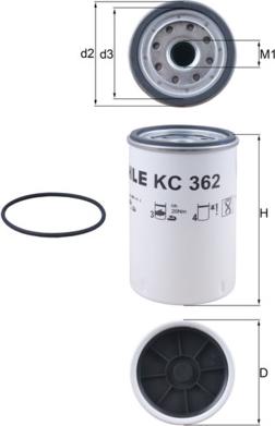 MAHLE KC 362D - Filtre à carburant cwaw.fr