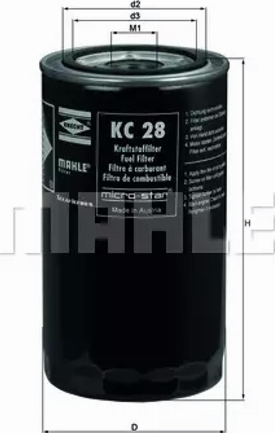 MAHLE KC 28 - Filtre à carburant cwaw.fr