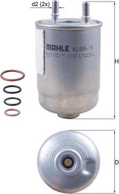 MAHLE KL 485/15D - Filtre à carburant cwaw.fr