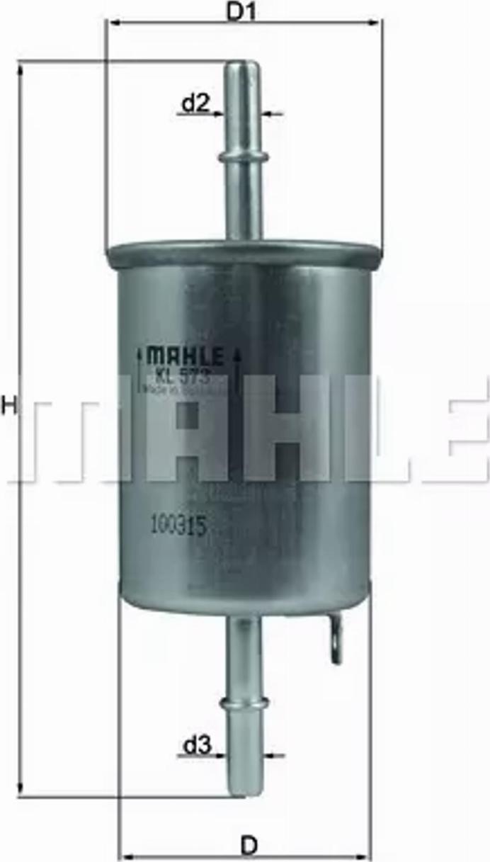 MAHLE KL 573 - Filtre à carburant cwaw.fr