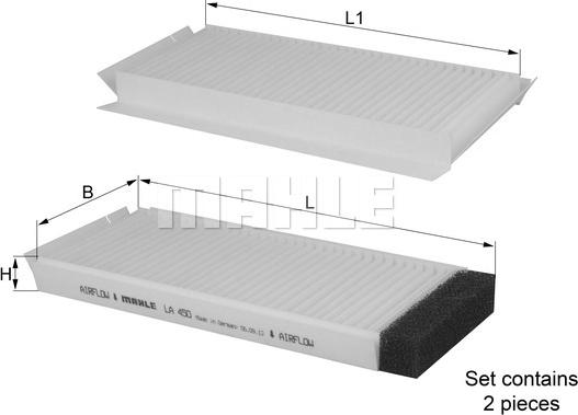 MAHLE LA 450/S - Filtre, air de l'habitacle cwaw.fr