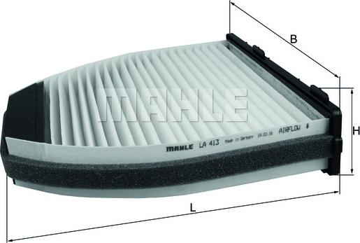 MAHLE LA 413 - Filtre, air de l'habitacle cwaw.fr