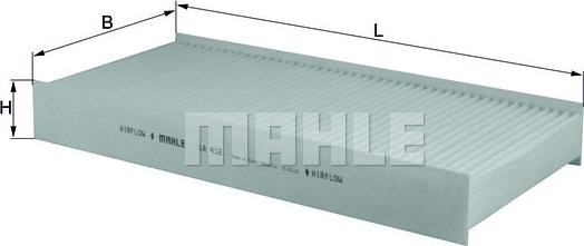 MAHLE LA 412 - Filtre, air de l'habitacle cwaw.fr