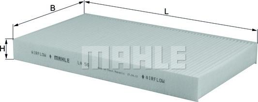 MAHLE LA 56 - Filtre, air de l'habitacle cwaw.fr