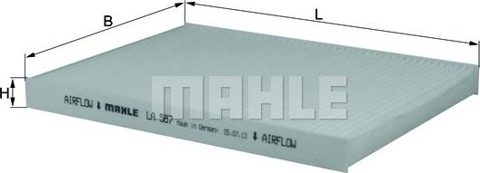 MAHLE LA 587 - Filtre, air de l'habitacle cwaw.fr