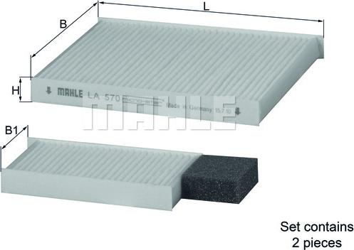 MAHLE LA 570/S - Filtre, air de l'habitacle cwaw.fr