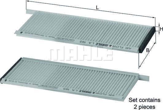 MAHLE LA 195/S - Filtre, air de l'habitacle cwaw.fr