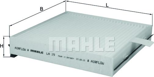 MAHLE LA 19 - Filtre, air de l'habitacle cwaw.fr