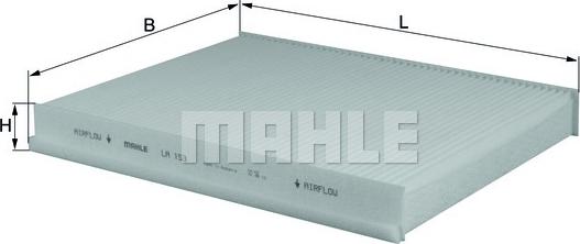 MAHLE LA 153 - Filtre, air de l'habitacle cwaw.fr