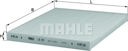 MAHLE LA 157 - Filtre, air de l'habitacle cwaw.fr