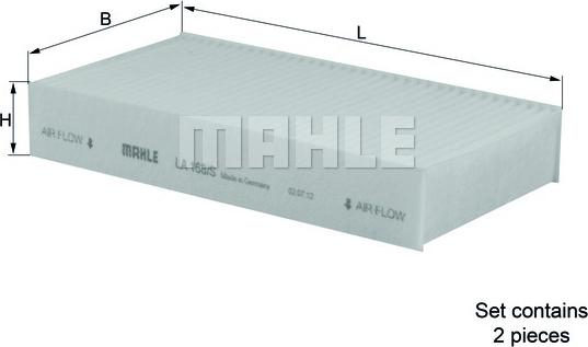 MAHLE LA 168/S - Filtre, air de l'habitacle cwaw.fr