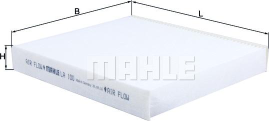 MAHLE LA 100 - Filtre, air de l'habitacle cwaw.fr