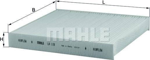 MAHLE LA 119 - Filtre, air de l'habitacle cwaw.fr