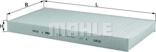 MAHLE LA 117 - Filtre, air de l'habitacle cwaw.fr