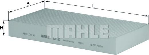 MAHLE LA 180 - Filtre, air de l'habitacle cwaw.fr